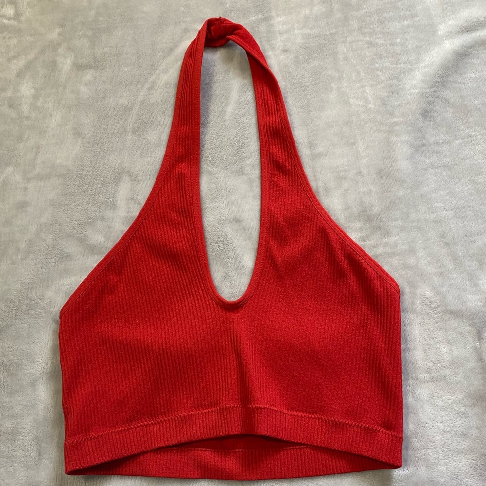 Red Halter Neck top from garage
